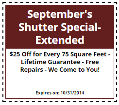 Mesa Blinds and Shutters September Shutter Special